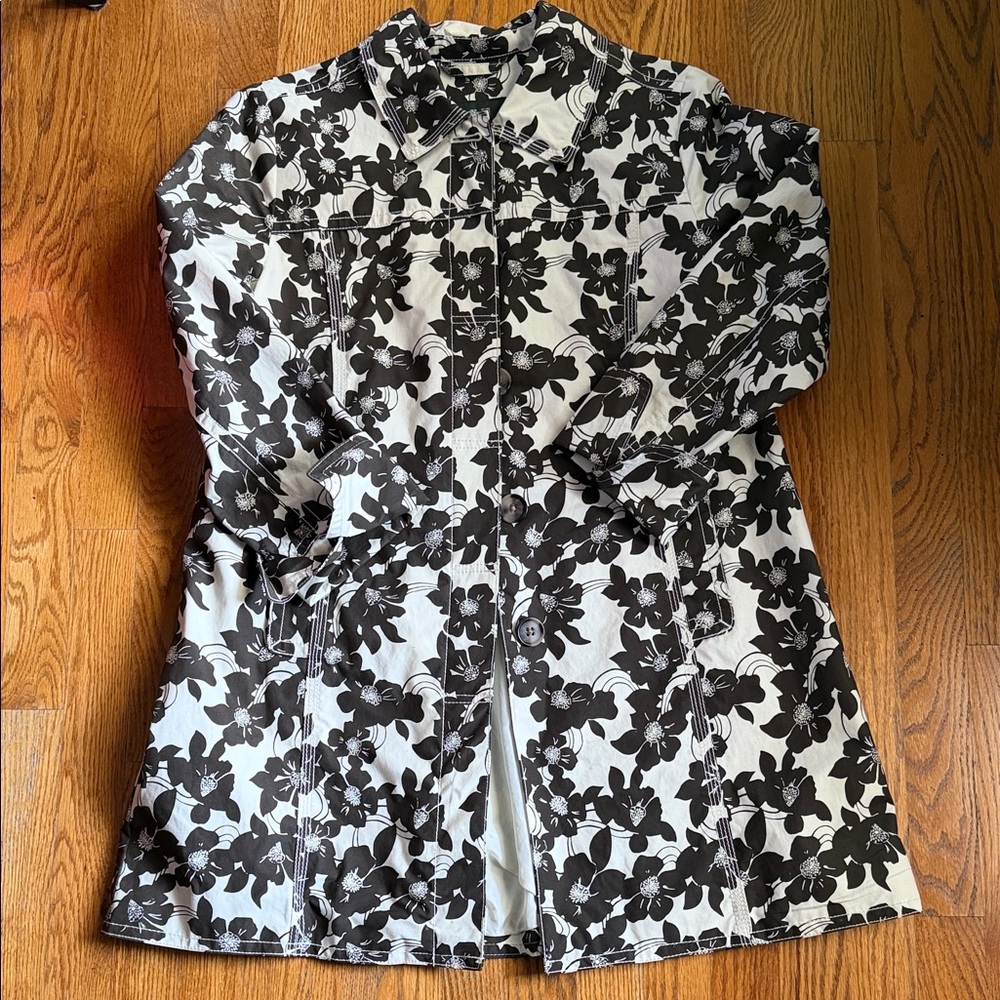 Eddie Bauer Black and White Floral Jacket
